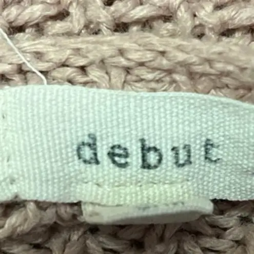 Debut Pink Waffle Knit Drop Shoulder Dolman Oversize Pullover Sweater Top Sz S/M