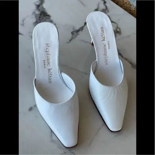 Stephane Kelian High Heel Mules Size 5.5 White