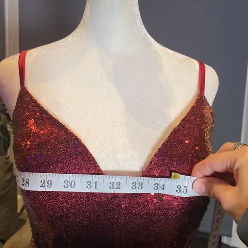 Women’s Burgundy Fully Sequined Mermaid Style Prom Party Dress Size S NWT