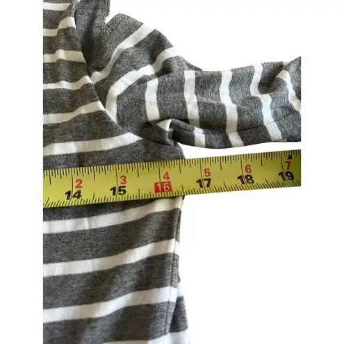 Bailey 44 Gray & White Striped Cold-Shoulder Tunic Top Stretchy Size M