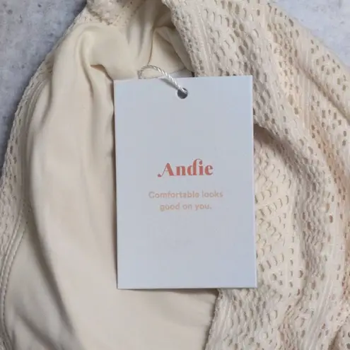 ANDIE NWT Hydra Top Vanilla (Cream / Off-white) Crochet Ruffle Bikini Swim M