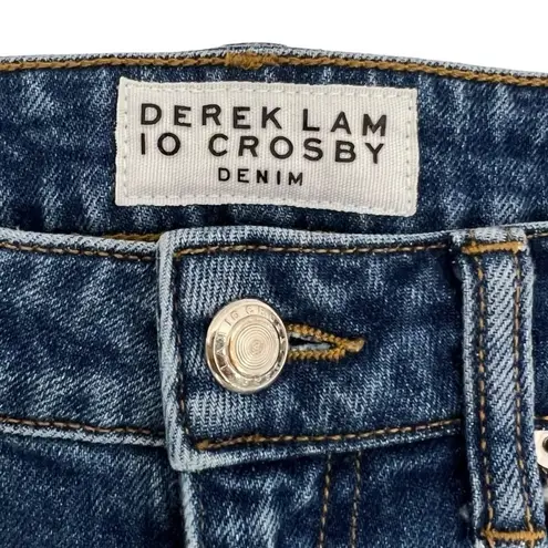 Derek Lam 10 Crosby Gia Mid-Rise Cropped Flare Jeans Blue Denim Size 26