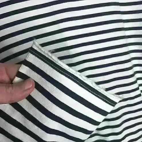 ZARA  Trafaluc collection navy and‎ white striped long sleeve top Sz S