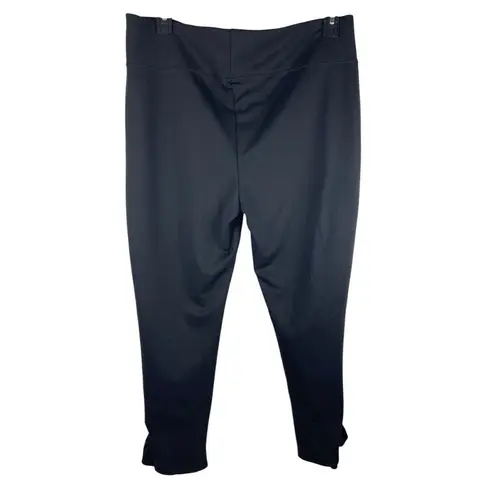 Massini Black Cropped/Ankle Slit Ruffled Opening Thick Leggings 2x EUC