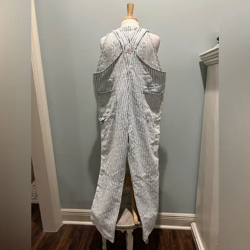 Faherty  TopSail Railroad Stripe Overalls New with tags size Large - Image 9