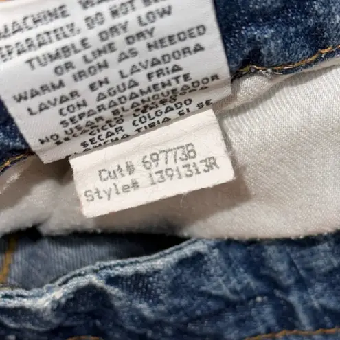 l.e.i lei VTG Y2K Sz 3 Mid Rise Medium Wash Denim Exposed Button Fly Shorts 29 Blue