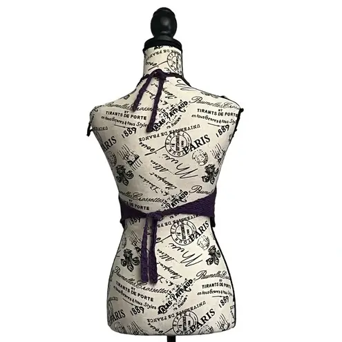 Womens Purple Crochet Handmade Festival Boho Gypsy Outdoor Crop Top One Size