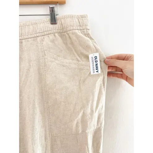 Old Navy NEW  Linen Blend Crop Pants XL Hot Flax Linen Tapered Pants Lagenlook