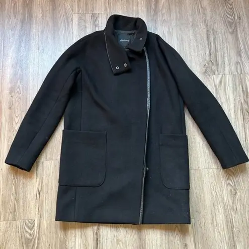 Madewell Black Wool City Grid Coat Size 0