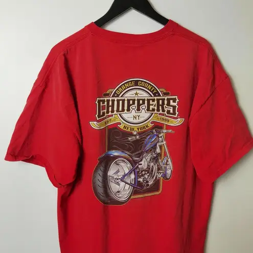 00s Vintage Choppers T Shirt Motorcycle Biker Graphic Tee Short Sleeve Red XXL Size undefined