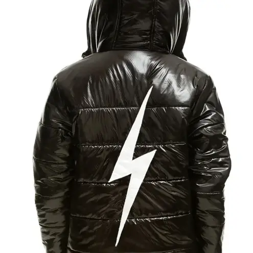 Aviator Nation  Bolt Luxe Trekker Jacket in Glossy Black