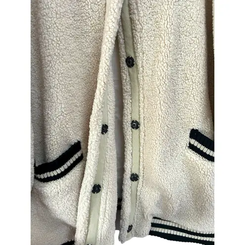 Oli & Hali Ivory Cream Sherpa Preppy Boho Vest Jacket Pockets Oversized Baggy XL Black Size undefined