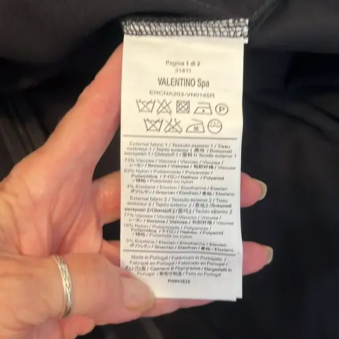 NWT Red Valentino szXL LBD with puff sleeves banded waist a bow and lacy trim Black Size XL