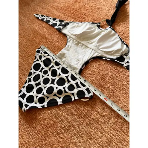 La Blanca by Rod Beattie Cutout Swimsuit S – Retro Circles One-Piece