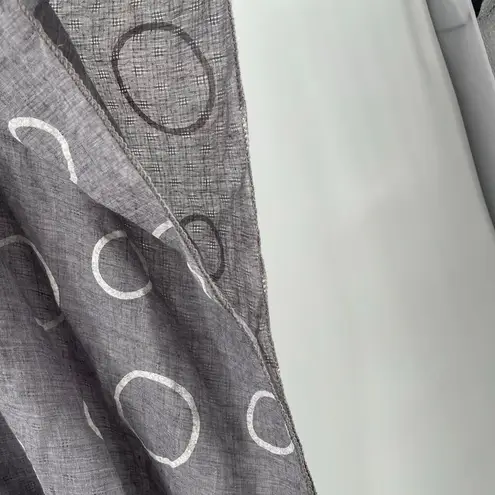TREZO Wrap Shawl Circles Lagenlook Gray White Artsy Art Funky Cotton Blend Light