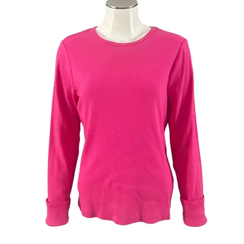 Free Assembly Size Large Hot Pink Long Sleeve Top Modern Street Stylecore Stretc