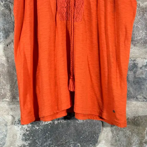 Denim & Supply Ralph Lauren Tunic Top Woman's Medium Orange Lace Tassel Flowy