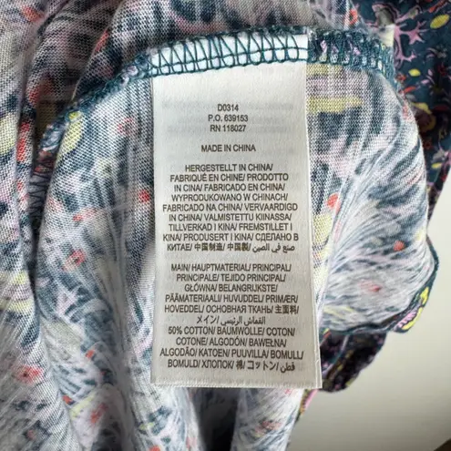 Boden Floral Mini Dress Size 12 Multicolor Boho Cottagecore Modest Fall Prairie Blue