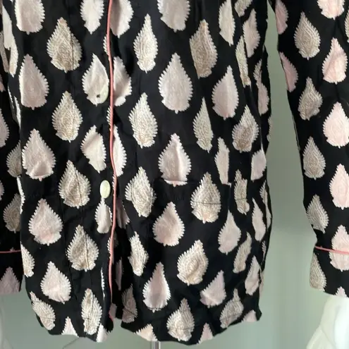 Roberta Roller Rabbit  Black Orange Paisley Printed Pajama Top