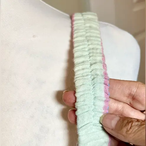 Marine layer Leila Double Cloth Tiered Minidress in Aqua Stripe NWOT Sz XS