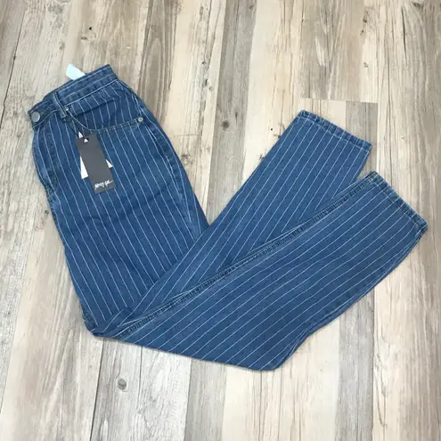 Nasty Gal NWT  Pinstripe high waist mom jeans sz 6.