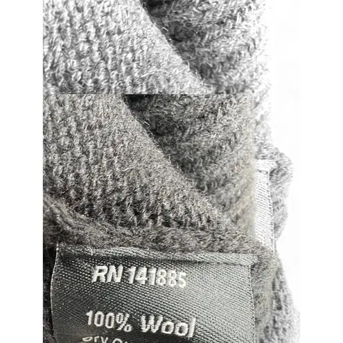 Jarbo | S / 4 | Pure 100% Wool Mid Length Open Front Cardigan Sweater Knit Coat Black