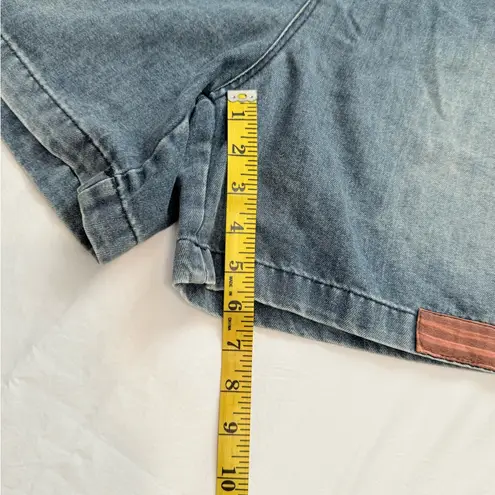 Vintage Denim Shorts for Women Size M High Waist Loose Fit with Front Pleats Blue Size M