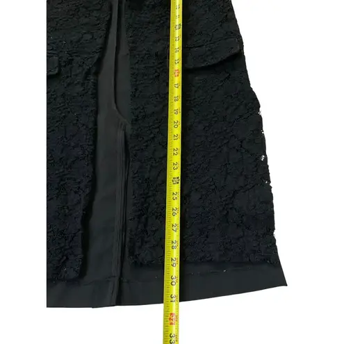 Elle Black Lace Long Waistcoat Blazer Women Size XS | 55-29