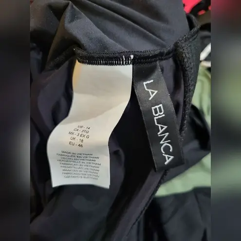 La Blanca Island Goddess Over-The-Shoulder Twist-Front Tankini Top NWOT sz 14