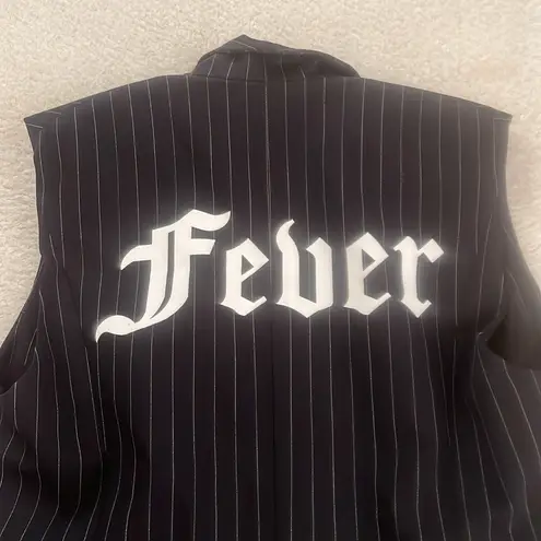 Zadig & Voltaire VEX Striped 'Fever' Waistcoat Black Pinstripe Size S