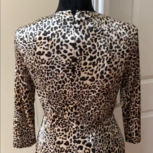 Tahari ....ladies leopard print faux wrap dress