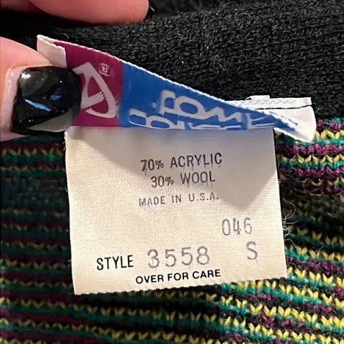 Vintage College Town size small women’s small wool button front cardigan sweater Purple