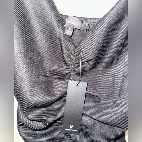 Lulus  Made With Love Size small Black Bodysuit with ruching thumbnail 2