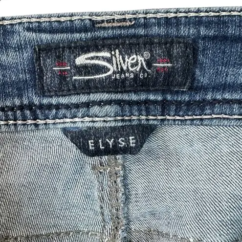 Silver Jeans Elysse Skinny Ankle Jeans Size 16 Distressed Cropped