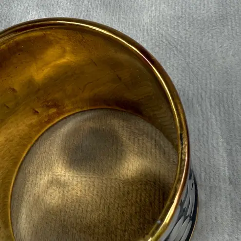 Gold Black Silver Tone Wide Cuff Bracelet Crosses Stars Circle Accents Open Back