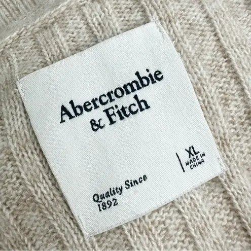 Abercrombie & Fitch V-Neck Rib Knit Sweater Beige XL NWT