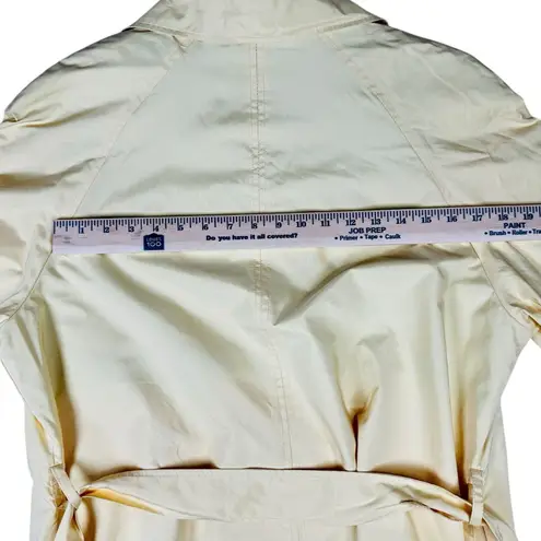 London Fog Trench Coat Butter Yellow Belted Pockets Lined