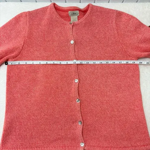 L.L. Bean Women's Cotton Coral Cardigan size MP Pink