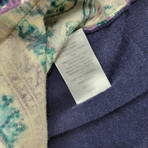 Talbots  Womens Cardigan Sweater Lot L Blue Pink  Button Front Knit Lightweight - Image 5