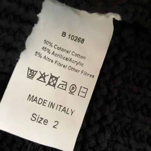 Boheme Sweater Shark Bite Hem Size 2 Black