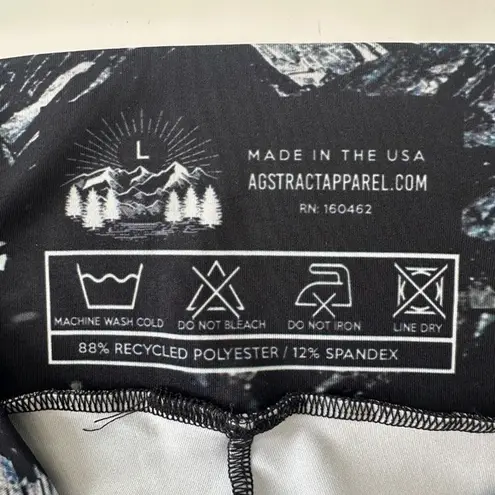 AGSTRACT Apparel Leggings Abstract Print Athleisure High Waist Womens Large Black