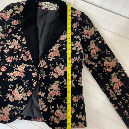 Pink Martini Floral Blazer Single Breasted One Button Career Workwear Size XS S