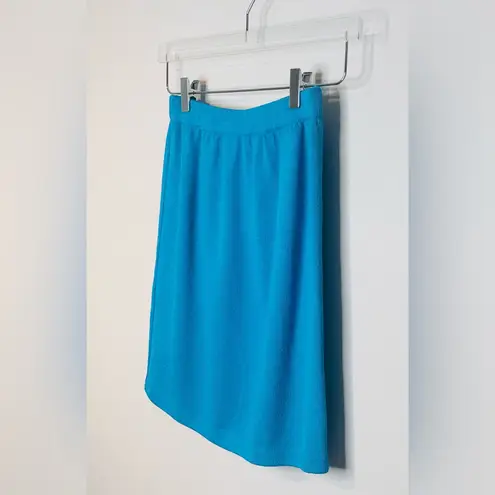 St. John Collection Teal Aqua Blue Green Waffle Knit Pencil Length Skirt Size 6