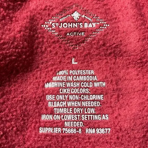 st. john's bay Maroon Red 1/4 Zip Fleece Pullover Sweater Large