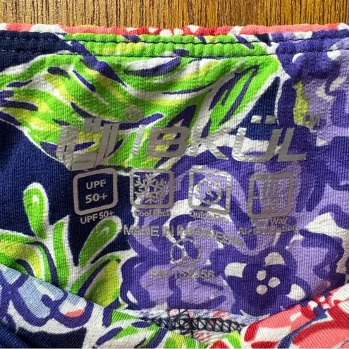 Ibkul Larisa Pull On Printed Skort Skirt Floral Navy Multi Red Purple Large L