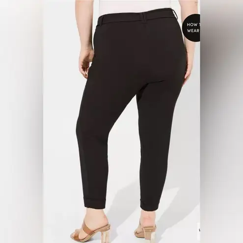 Torrid  Pull On Taper Stretch Crepe High Rise Tie Front Pants 18R Black Office