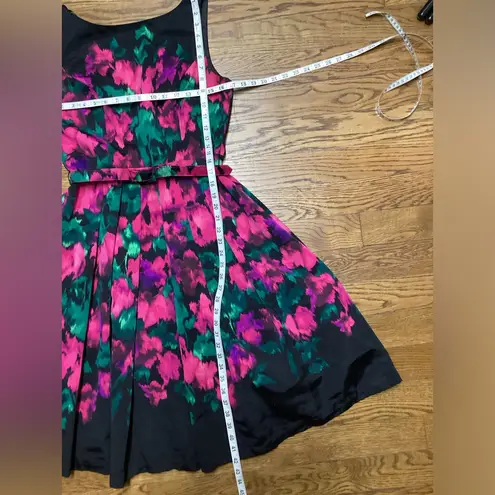 Eliza J Fit & Flare taffeta watercolor dress. Size 8