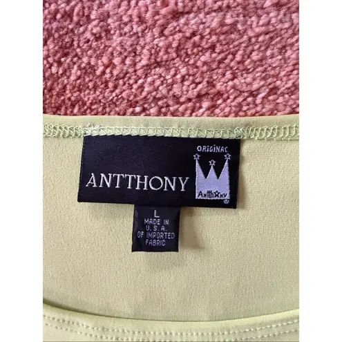 Antthony Lime Green Draped Back Top Batwing Sleeves Loose Fit L Size L