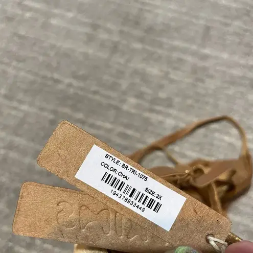 SKIMS Sparkle Glissenette Front Close Triangle Bralette Tan Brown Chai 3X NWT - Image 6