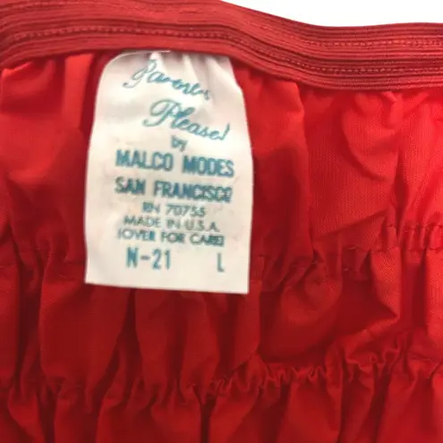 VTG 80s Malco Modes Red Ruffle Bloomer Shorts L Burlesque Retro Pin Up Costume Size L